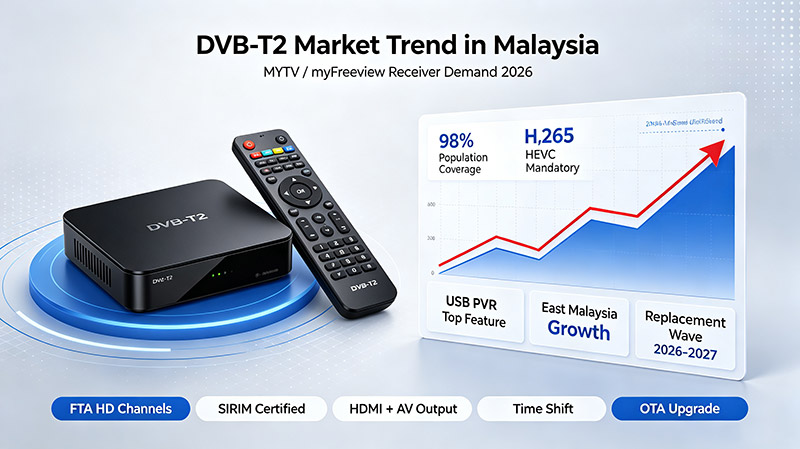 Xu hướng thị trường DVB-T2 tại Malaysia (2026 myFreeview / MYTV)